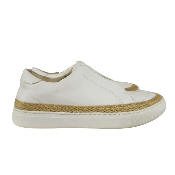Steve‎ Madden Womens Espadrille Sneakers sz 7 Dasher White Beige Slip On Low Top - Picture 2 of 12
